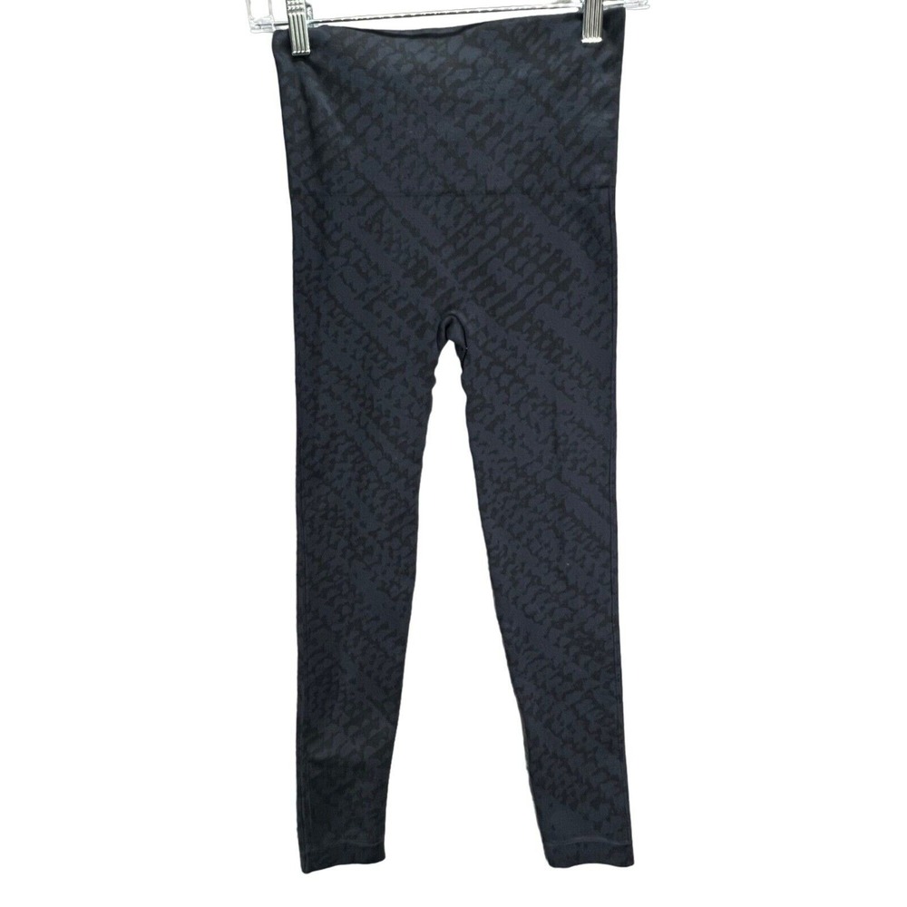 Spanx Leggings Womens M Blue Black Houndstooth Look At Me Now Seamless Stretch